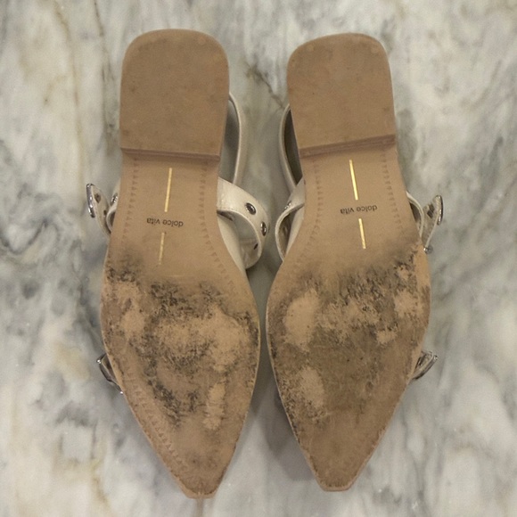 Dolce Vita Cream Buckle Flats - Picture 2 of 4